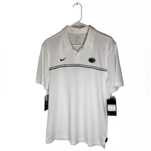 Nike Penn State Men Size Medium Polo Shirt White PSU DriFit OnField CN7861-100